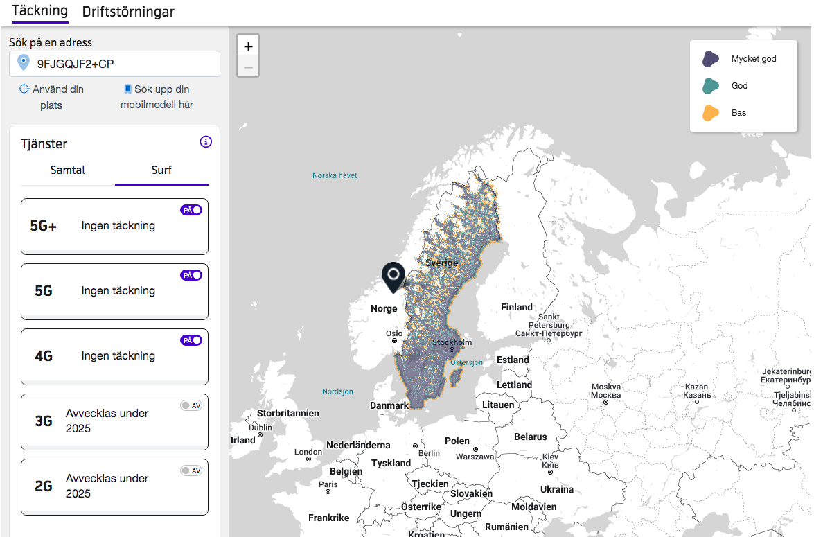 telenor täckningskarta